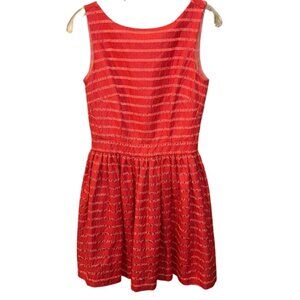 thakoon coral red cut out broderie anglaise classic fit flare sleeveless dress 2